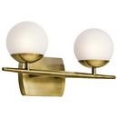 Kichler Lighting Natural Brass 7-3/4 in. 50W 2-Light G9 Base Vanity Light 