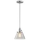1-Light Mini Pendant with Clear Seeded Glass in Polished Chrome