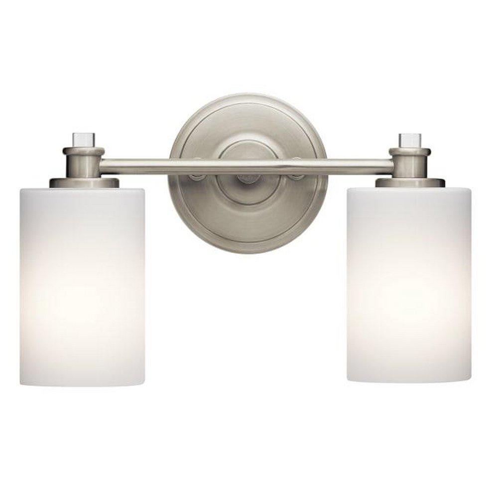 Kichler Lighting Brushed Nickel 30W 2-Light Medium E-26 Incandescent Bath Light 