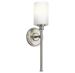 30W 1-Light Bath Vanity Light in Brushed Nickel