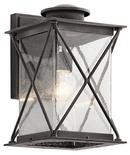 15 in. 20W 1-Light Outdoor Wall Lantern in Weathered Zinc