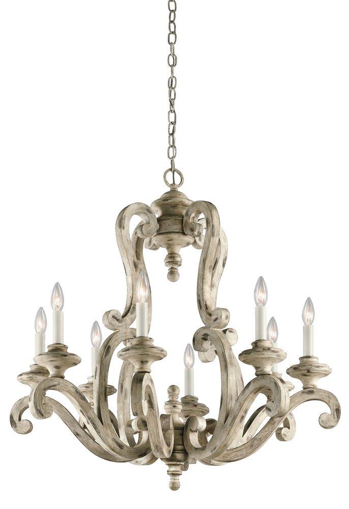 Kichler Lighting Distressed Antique White 32-1/2 in. 8-Light Large Chandelier 