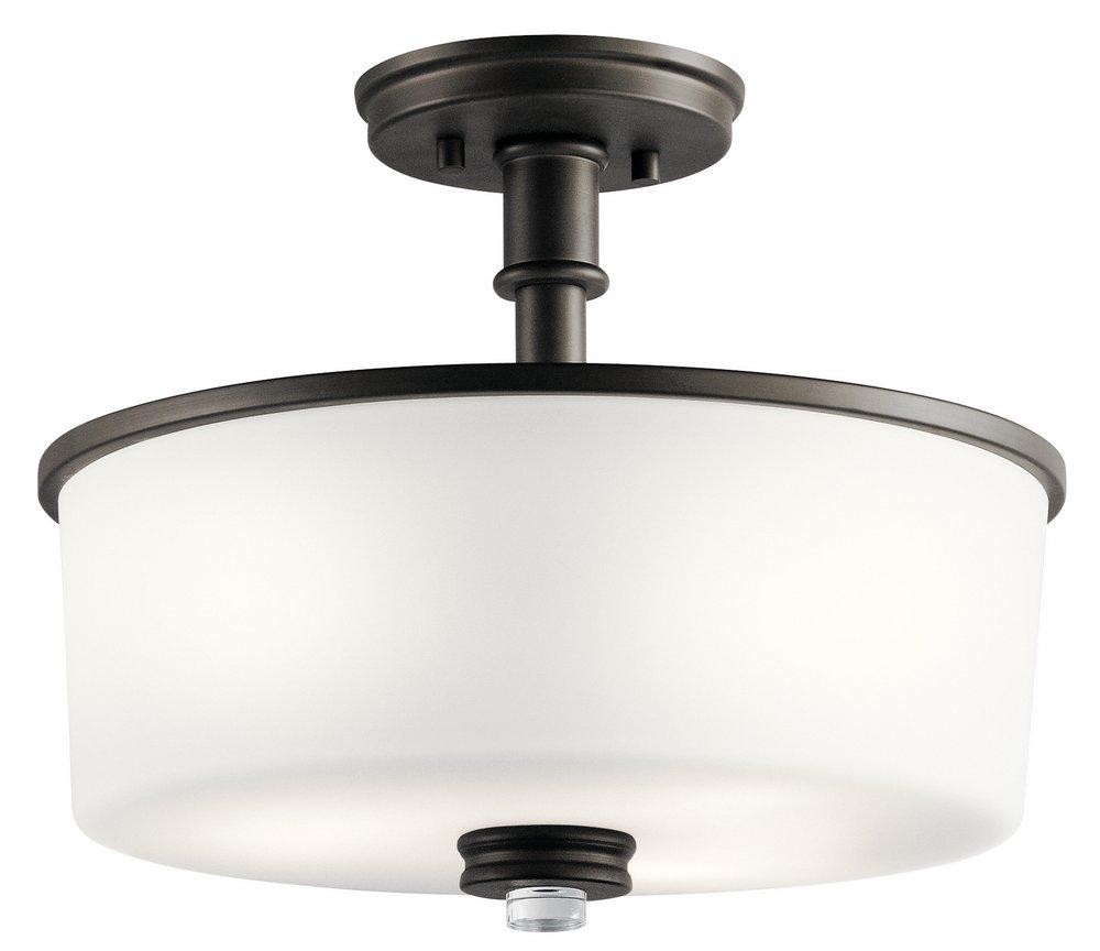 Kichler Lighting Olde Bronze 75W 3-Light Medium E-26 Incandescent Semi-Flush Mount Ceiling Fixture 