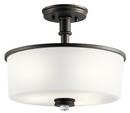 75W 3-Light Medium E-26 Incandescent Semi-Flush Mount Ceiling Fixture in Olde Bronze