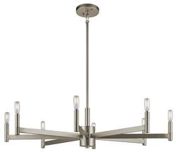 60W 8-Light Chandelier in Satin Nickel