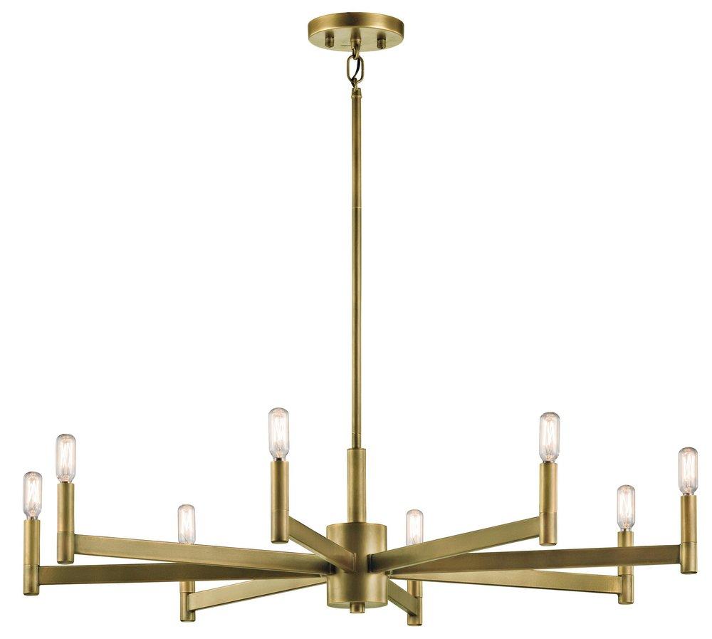 Kichler Lighting Natural Brass 60W 8-Light Candelabra E-12 Incandescent Chandelier 