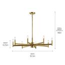 Kichler Lighting Natural Brass 60W 8-Light Candelabra E-12 Incandescent Chandelier 