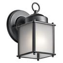 1-Light Outdoor Wall Lantern in Painted Black