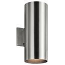 120W 2-Light Medium E-26 Incandescent Outdoor Wall Sconce in Brushed Aluminum