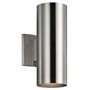 12 in. 65W 2-Light Medium E-26 Base Outdoor Wall Sconce in Brushed Aluminum