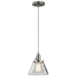 1-Light Medium E-26 Base Incandescent Pendant in Brushed Nickel
