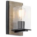 100W 1-Light Wall Sconce in Distressed Antique Grey Wood