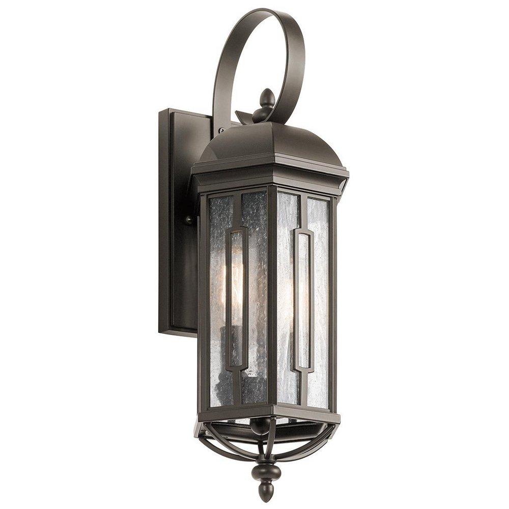 Kichler Lighting Olde Bronze 18 in. 60W 2-Light Candelabra E-12 Base Outdoor Wall Sconce 