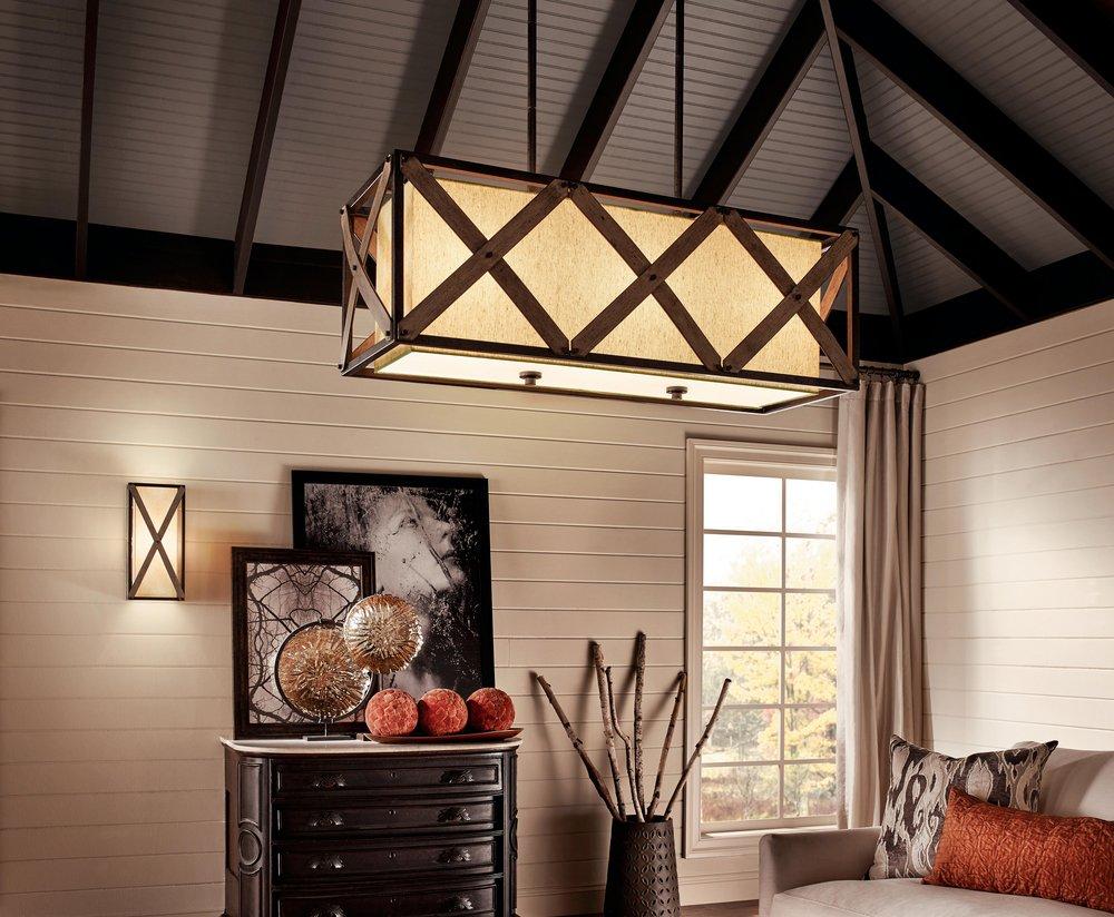 Kichler Lighting Anvil Iron 13 in. 3-Light Linear Chandelier 