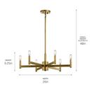 Kichler Lighting Natural Brass 60W 6-Light Candelabra E-12 Incandescent Chandelier 