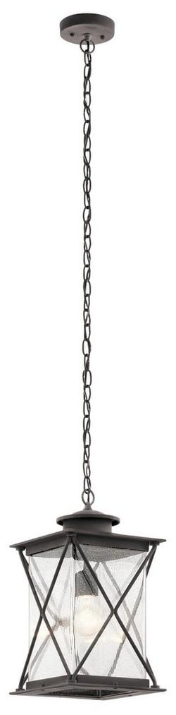 1-Light 10 in. Weathered Zinc Outdoor Hanging Pendant in Incandescent