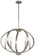 60W 5-Light Candelabra E-12 Incandescent Chandelier in Classic Pewter