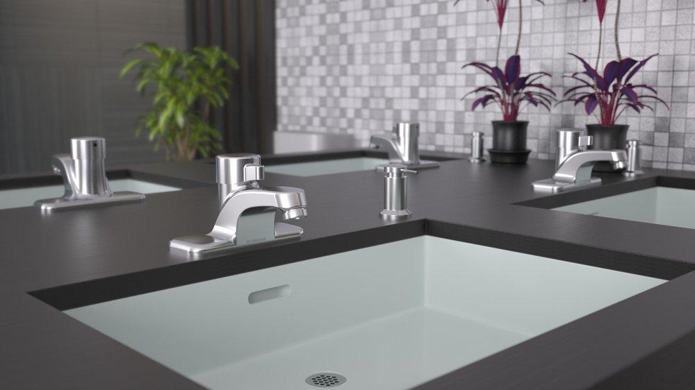 Symmons Industries Polished Chrome Single Handle Centerset Bathroom Sink Faucet 