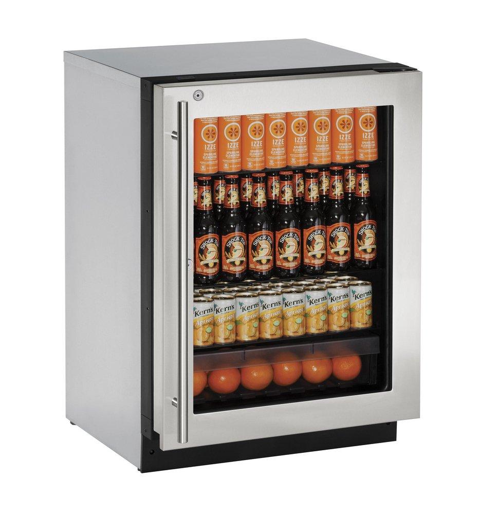 U-Line Stainless Steel 23-5/8 in. 4.9 cu. ft. Compact, Counter Depth, Full Refrigerator 