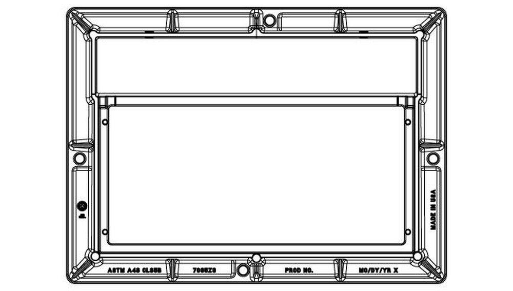 EJ 31-1/4 in. Gray Iron Curb Inlet Rectangular Frame 