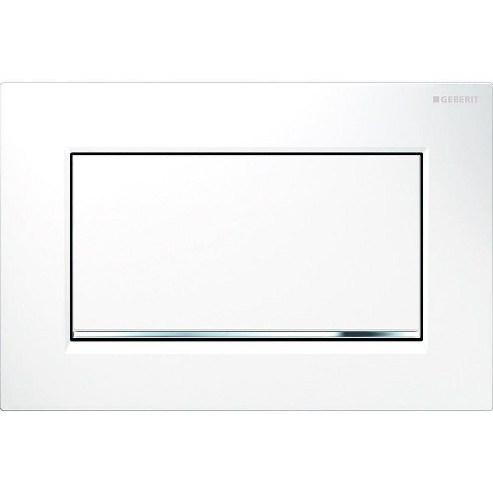 Geberit White/Polished Chrome ACTUATOR PLATE TYP 30 WHITE-GLOSS-WHITE 