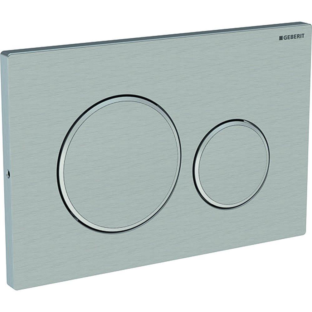 Geberit Brushed Stainless Steel/Polished Stainless Steel Dual Flush 316 Stainless Steel Actuator Plate 