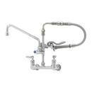 T&S Brass Polished Chrome 1.15 gpm 2 Hole Wall Mount Add-on Mixing Faucet with Double Lever Handle and Spring Check 