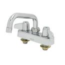 T&S Brass Polished Chrome 5.03 gpm 2 Hole Deck Mount Institutional Workboard Faucet with Double Lever Handle and 6 in. Swing Nozzle 