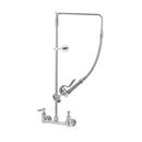 T&S Brass Polished Chrome 1.15 gpm 2 Hole Wall Mount Pre Rinse Unit Institutional Sink Faucet with Single Lever Handle 