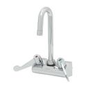 T&S Brass Polished Chrome Plated 2-Hole Wall Mount Faucet with Double Wrist-Action Lever Handle and 2.2 gpm Aerator 