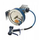 T&S Brass Stainless Steel 3/8 in. Hose Reel with Front Trigger Water Gun in Stainless Steel 