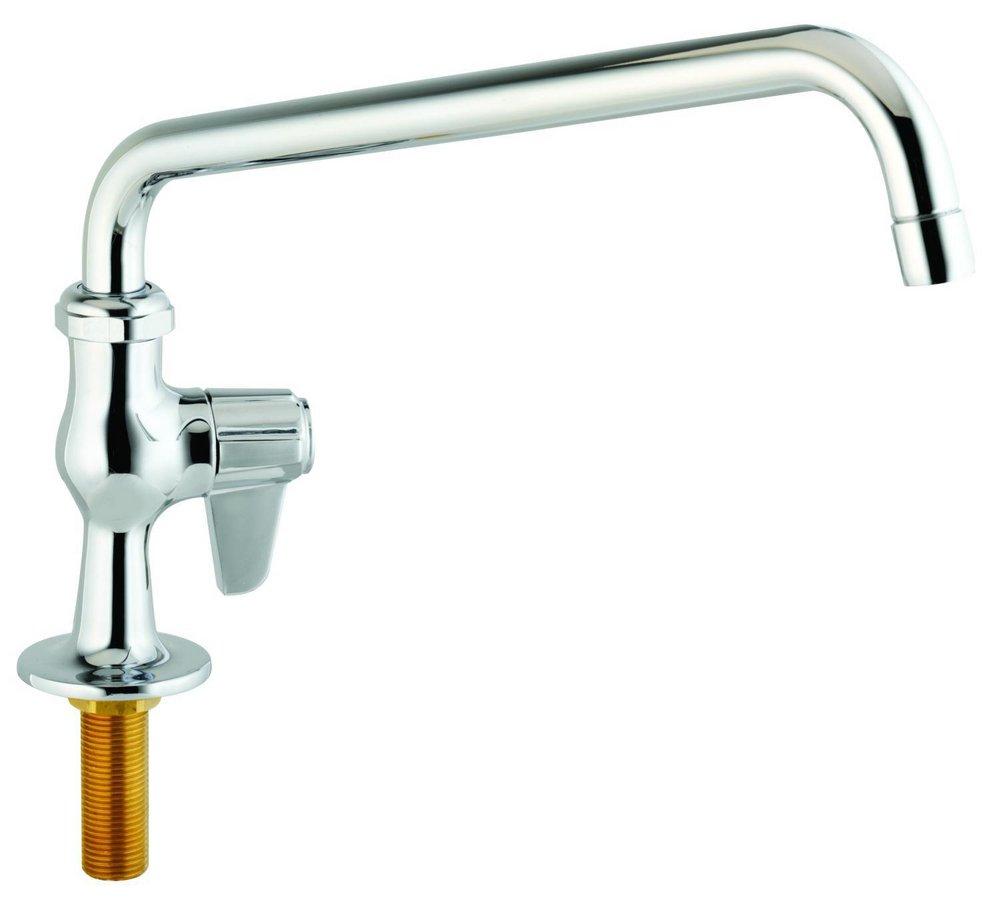 T&S Brass Polished Chrome Plated Lead Law Compliant FAUCET SINGLE HOLE 12 SPOUT 