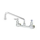T&S Brass Polished Chrome 14.58 gpm 2 Hole Wall Mount Institutional Sink Faucet with Double Lever Handle 