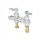 T&S Brass Polished Chrome Two Handle Centerset Bathroom Sink Faucet 