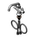 T&S Brass Chrome Lead Law Compliant FAUCET DECK MOUNT SINGLE HOLE BASE 18 FLEXIBLE INLETS 6 SWING NOZZLE 