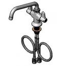 T&S Brass Chrome Lead Law Compliant FAUCET DECK MOUNT SINGLE HOLE BASE 18 FLEXIBLE INLETS 8 SWING NOZZLE LEVER HANDLES 
