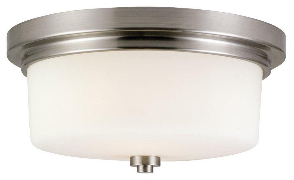 Design House Brushed Nickel 13 in. 60W 2-Light Ceiling Mount Light 