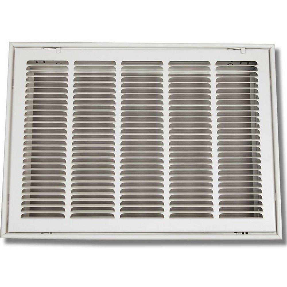 Shoemaker Manufacturing Soft White 12 in. Filter Grille Stamped Face in Soft White Steel 