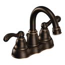 Moen Mediterranean Bronze Two Handle Centerset Bathroom Sink Faucet with Metal Pop-Up Drain Assembly 