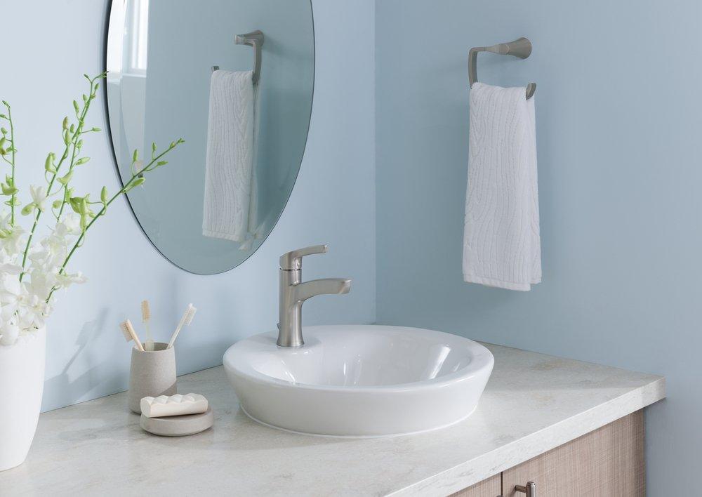 Moen Spot Resist Brushed Nickel Single Handle Centerset Bathroom Sink Faucet 