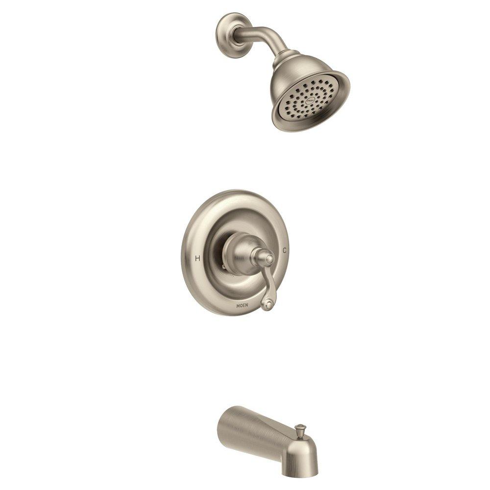 Moen Spot Resist&trade; Brushed Nickel Single Handle Single Function Bathtub & Shower Faucet (Trim Only) 