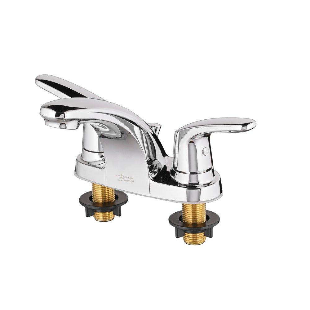 American Standard Polished Chrome Low Arc Bathroom Faucet with Double Lever Handle 