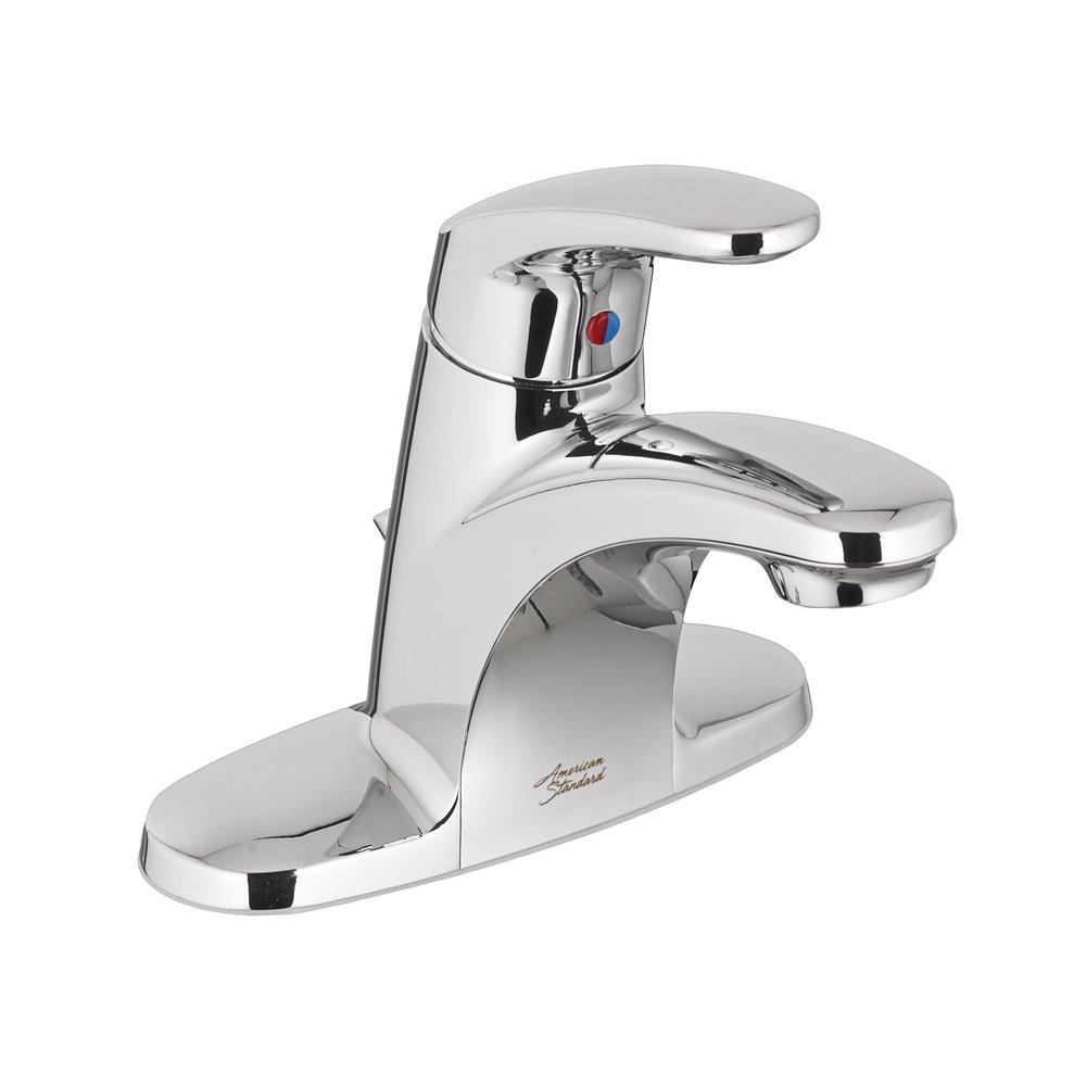 American Standard Polished Chrome 5-15/16 in. 0.5 gpm 1-Hole Centerset Lavatory Faucet with Single Lever Handle and Grid Drain 