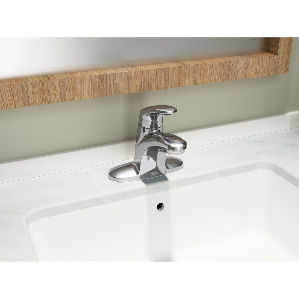 American Standard Polished Chrome Low Arc Bathroom Faucet with Pop-Up Drain and Single Lever Handle 