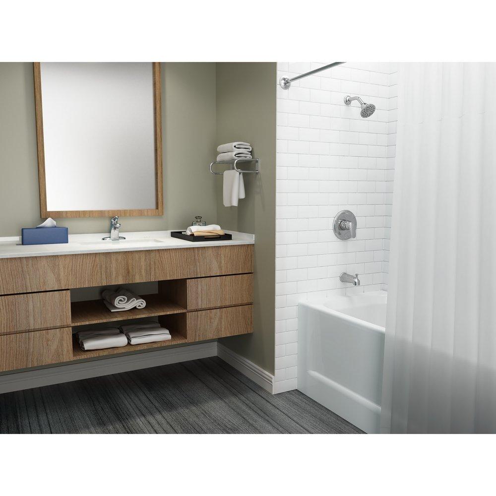 American Standard Polished Chrome Low Arc Bathroom Faucet with Pop-Up Drain and Single Lever Handle 