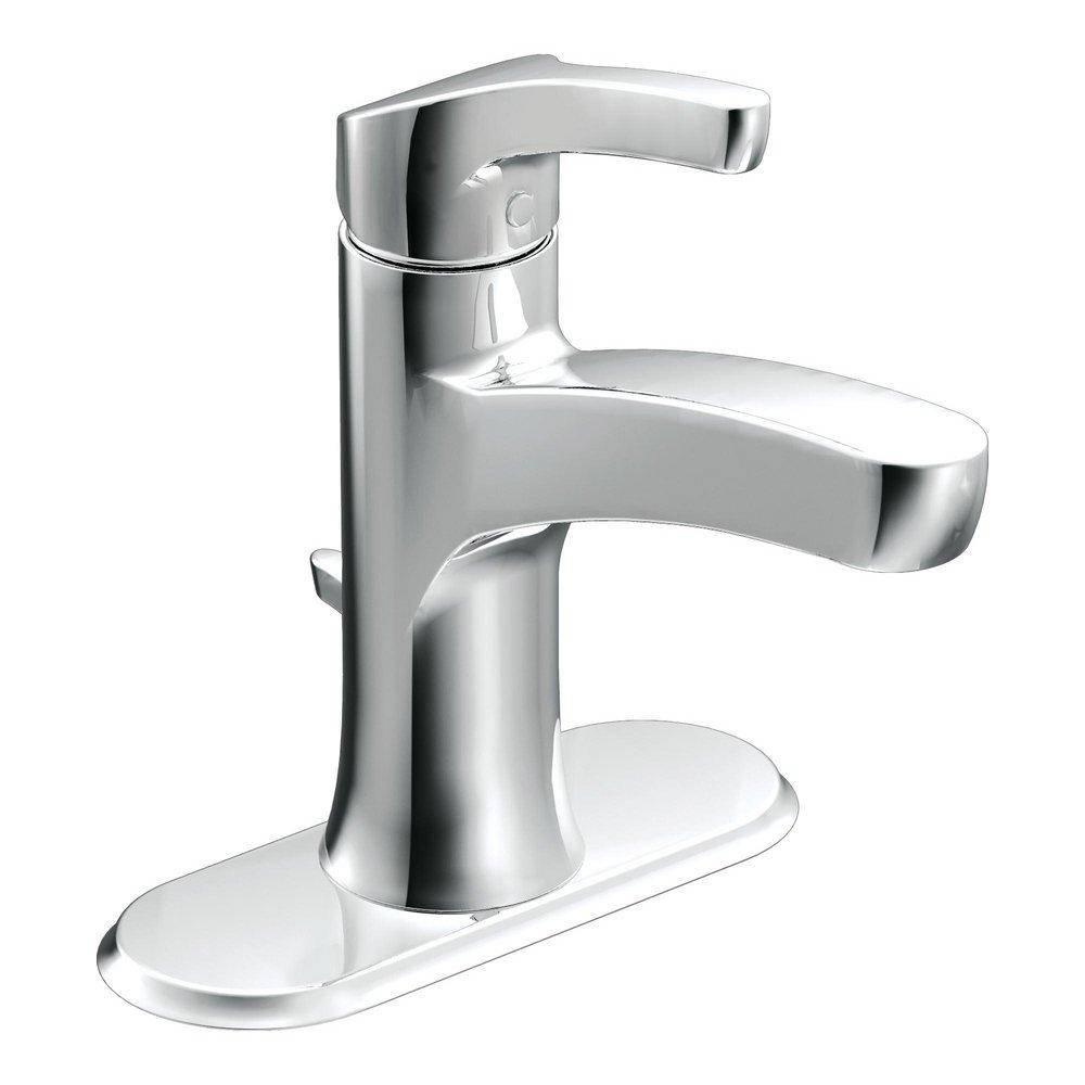 Moen Polished Chrome Single Handle Centerset Bathroom Sink Faucet 