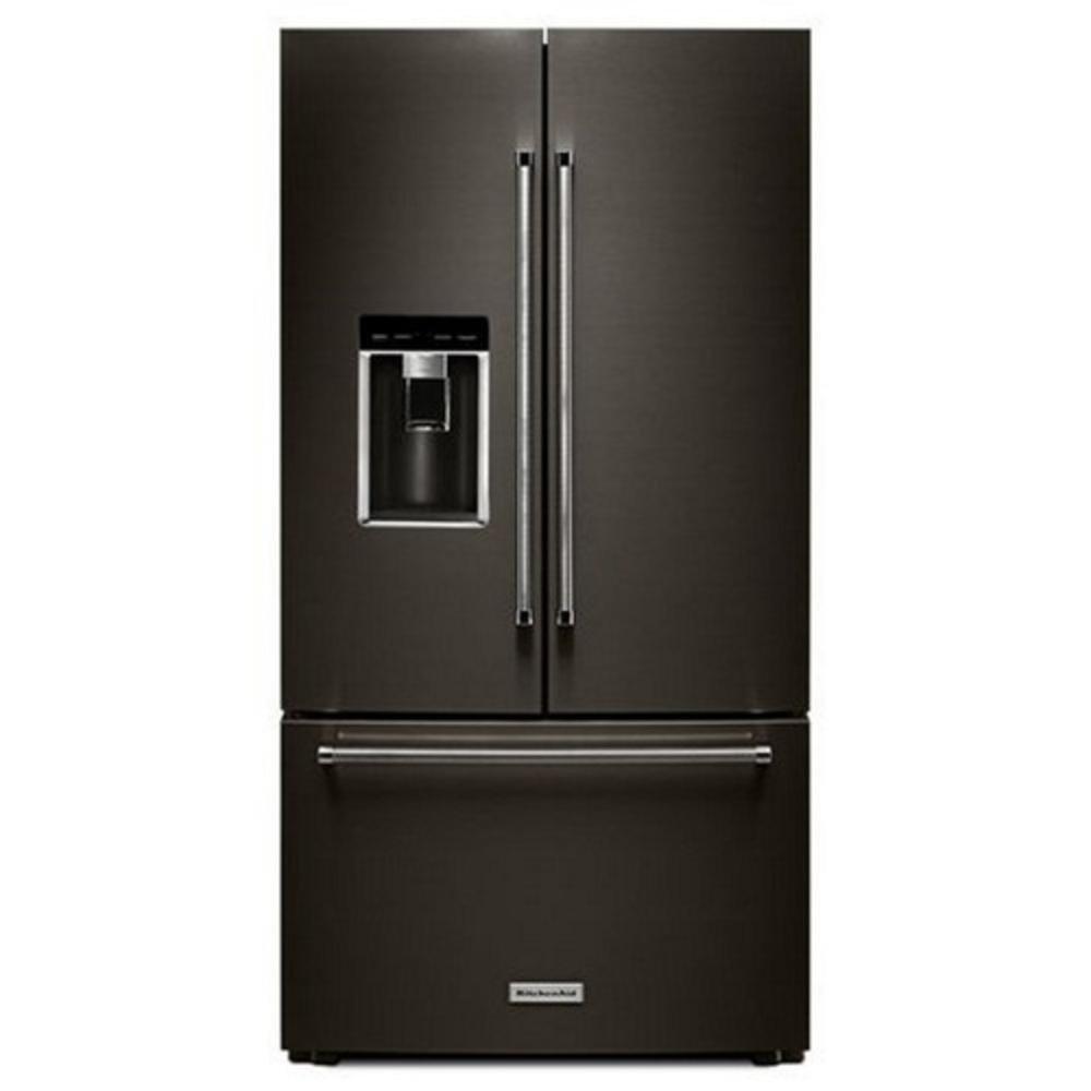 KitchenAid PrintShield&trade; Black Stainless Steel 35-13/16 in. 23.8 cu. ft. Counter Depth, French Door Refrigerator 