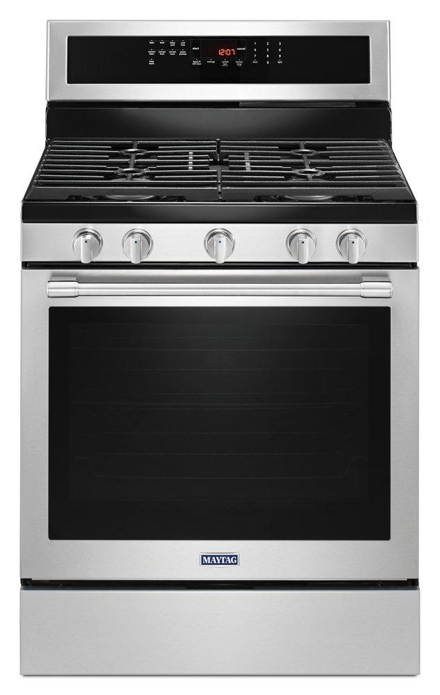 Maytag Fingerprint Resistant Stainless Steel 29-7/8 in. Gas 5-Burner Sealed Freestanding Range 