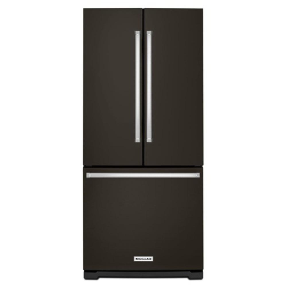 KitchenAid PrintShield&trade; Black Stainless Steel 30-1/8 in. 19.7 cu. ft. French Door Bottom Mount Freezer Refrigerator 