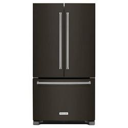 35-7/8 in. 25.2 cu. ft. Bottom Mount Freezer French Door Refrigerator in PrintShield&trade; Black Stainless Steel